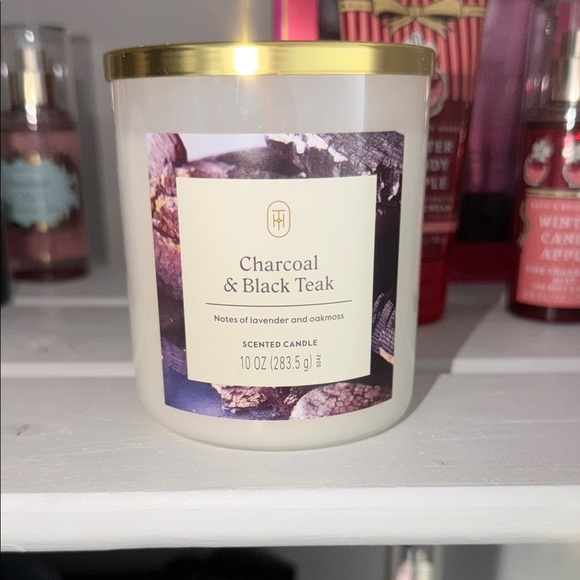 Threshold Other - Threshold Charcoal & Black Teak Candle with Gold Lid